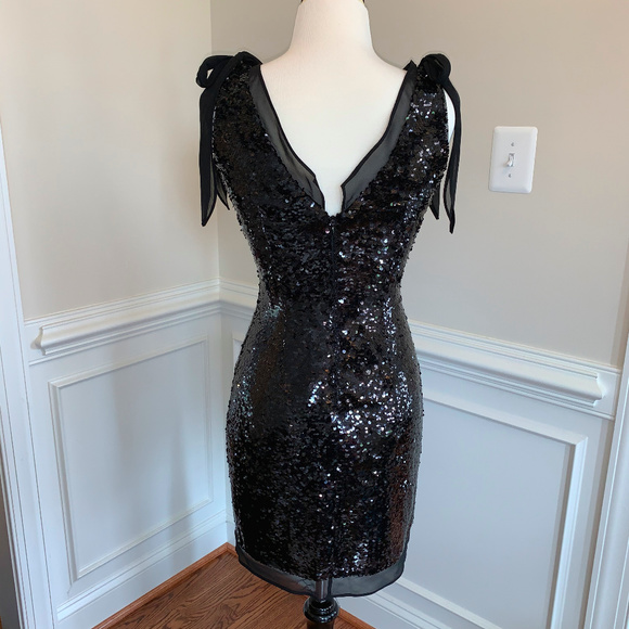Aidan Mattox Stunning Black Sequins Dress Size 0 - Picture 6 of 8